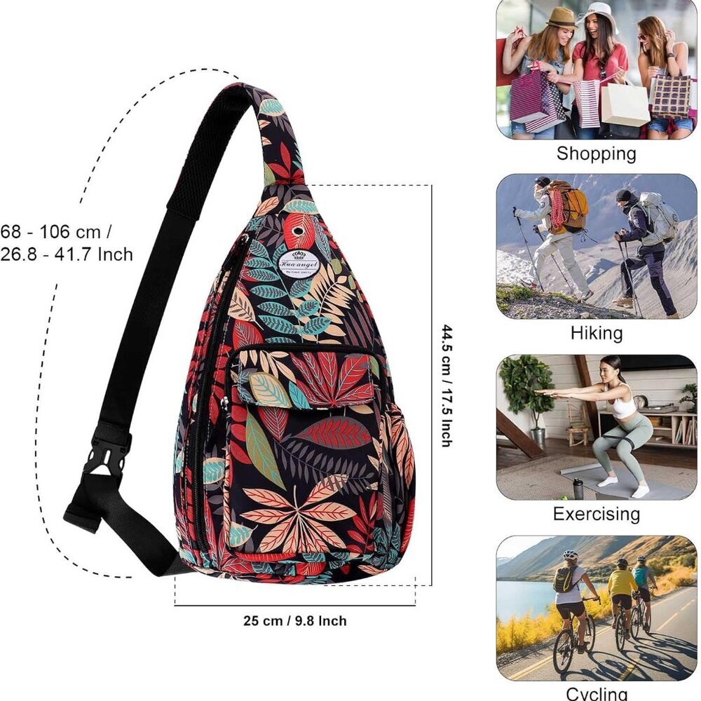 Versatile Red Maple Leaf Sling Bag - Lightweight … - image 6